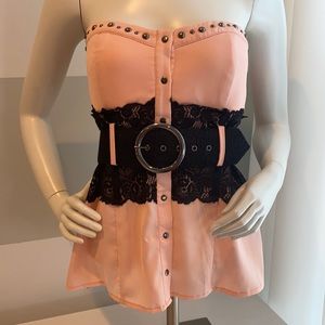 Bebe Strapless Top with Belt